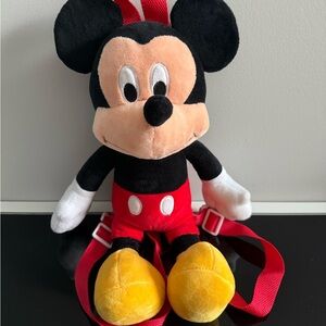 Disney Mickey Mouse Plush Toy Backpack - Red, Black, Yellow